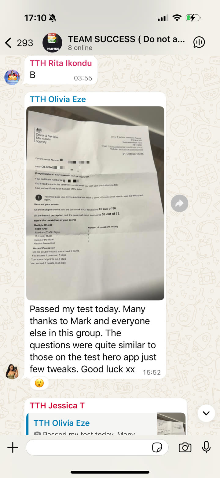 Theory Connect learner success message 2